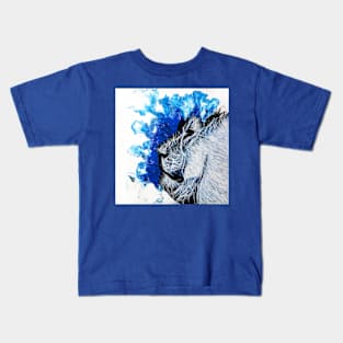 Pouring Fractal Lion Kids T-Shirt